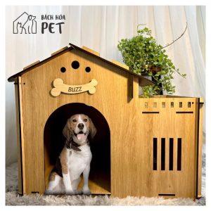 [Phụ kiện thú cưng] Nhà ở cho chó mèo BHP3 xinh xắn làm bằng gỗ cao cấp , chuồng cho thú cưng cứng cáp